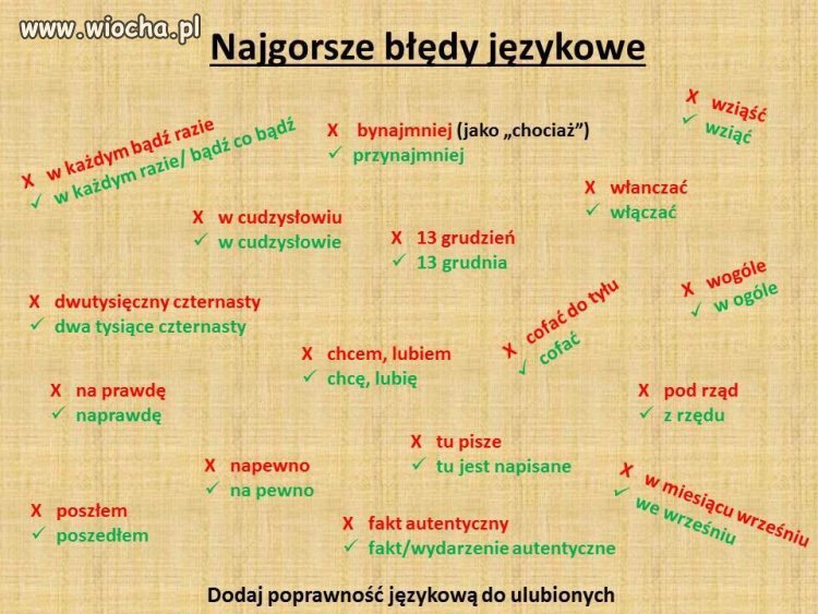 Najgorsze błędy językowe