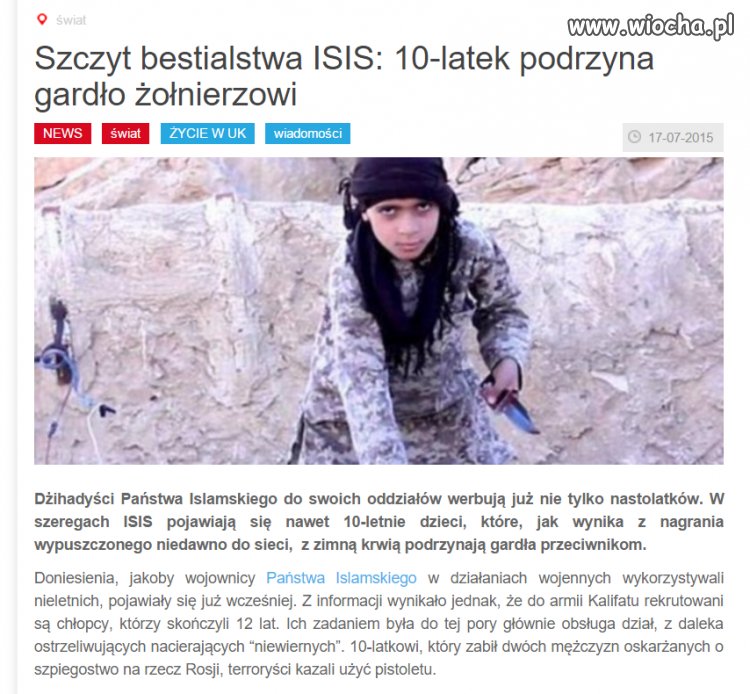 Religia pokoju. Kolejny przykład.