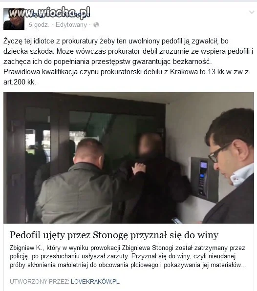 Prokurator wypuściłą pedofila