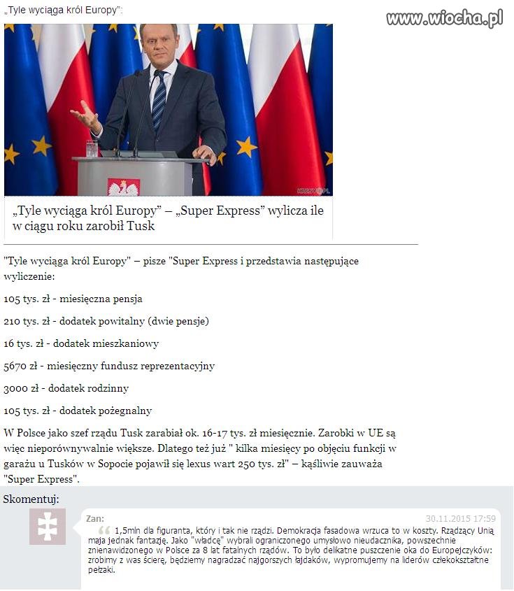 Król Europy budowniczy Tusk.