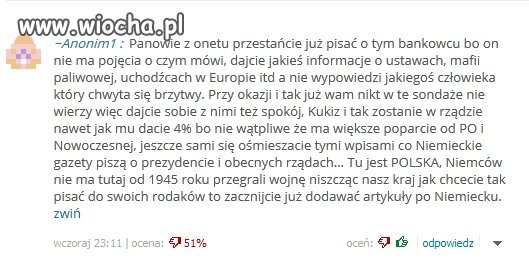Dodałem komentarz na onecie...