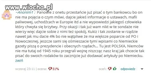 Dodałem komentarz na onecie...