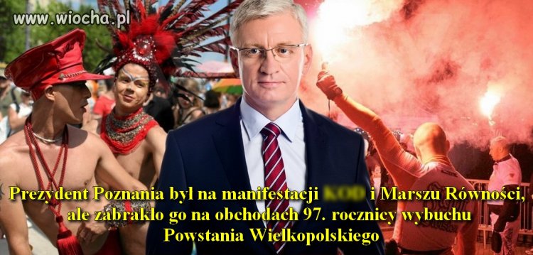 Taki przykład dał prezydent Poznania. WSTYD 