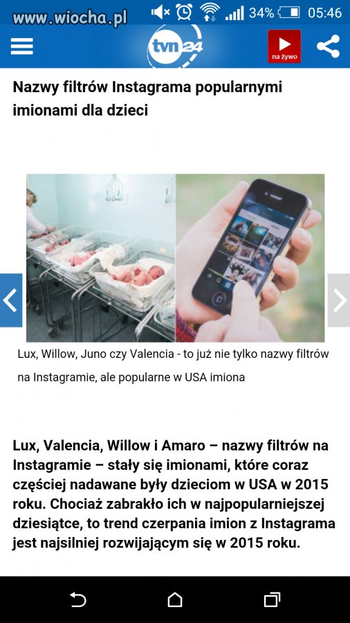 Imiona z Instagrama