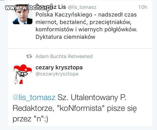 Aspiruje na autorytet dziennikarski