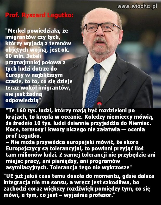 Legutko ma całkowitą rację, a został 