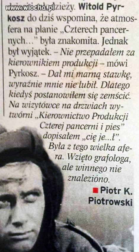 Zawsze lubiłem Pyrkosza.