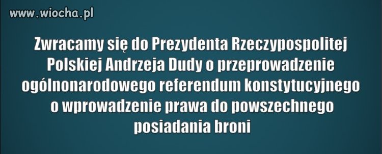 Petycja o prawo do posiadania broni