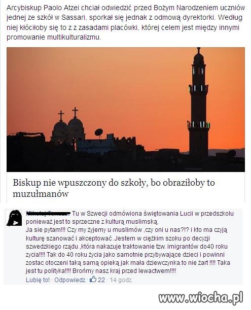 Biskup nie wpuszczony do szkoły .