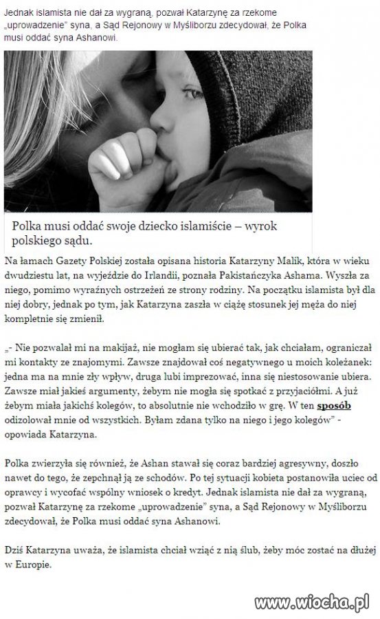 Polka musi oddać dziecko islamiście.