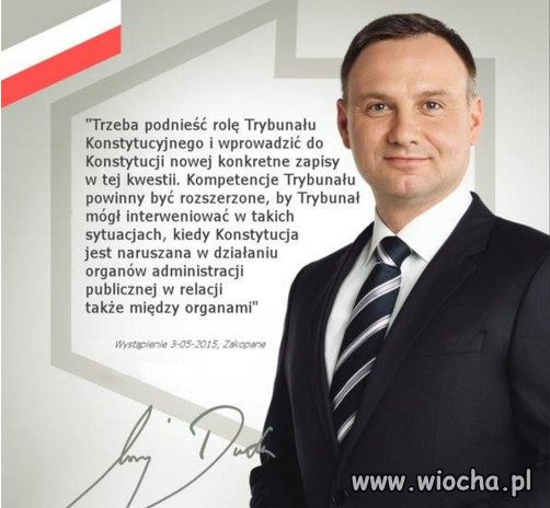 Cóż za piękne słowa w obliczu podpisania poprawki