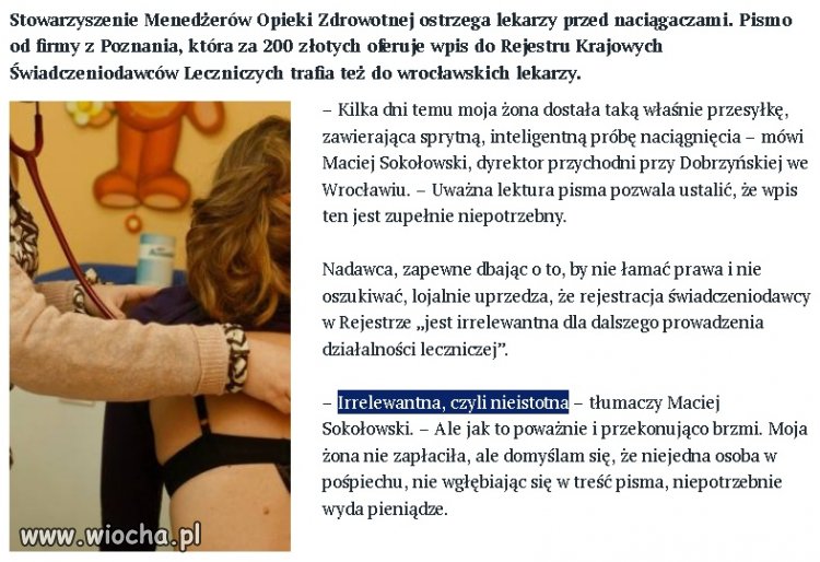 Jak lekarza zrobić w konia...
