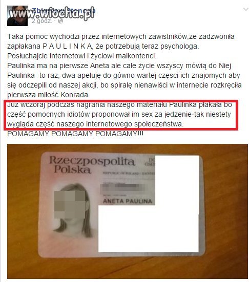 Człowiek w potrzebie ale znajdą się idoci