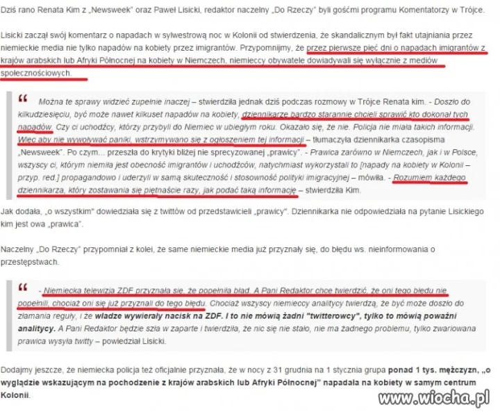 Lojalna Renata, broni dziennikarzy,