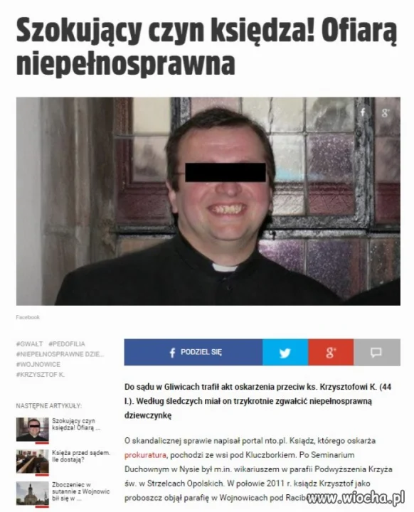 Uśmiechnięta gęba pedofila...