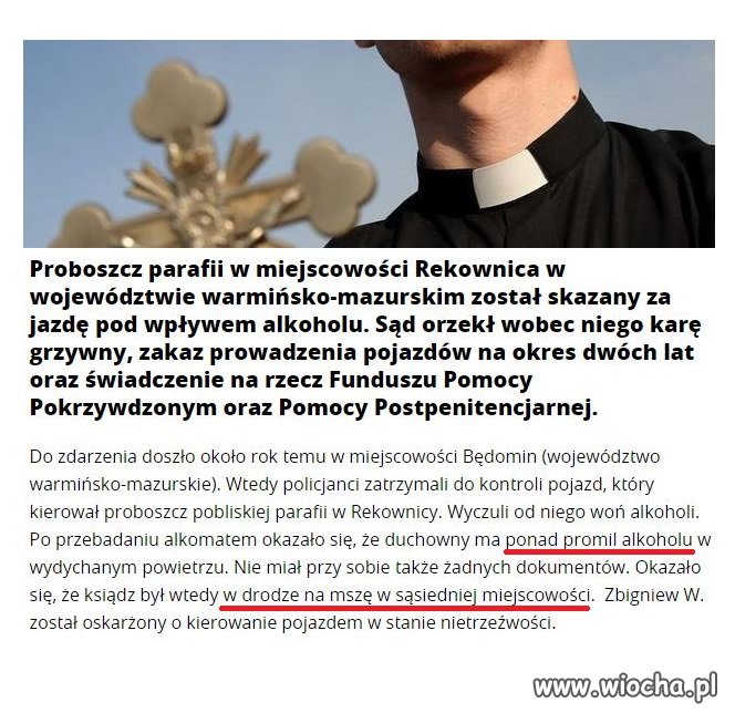 Ponad promil alkoholu, w drodze... na mszę.