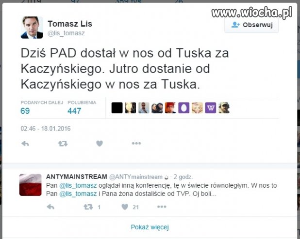 Lis chyba inną 
