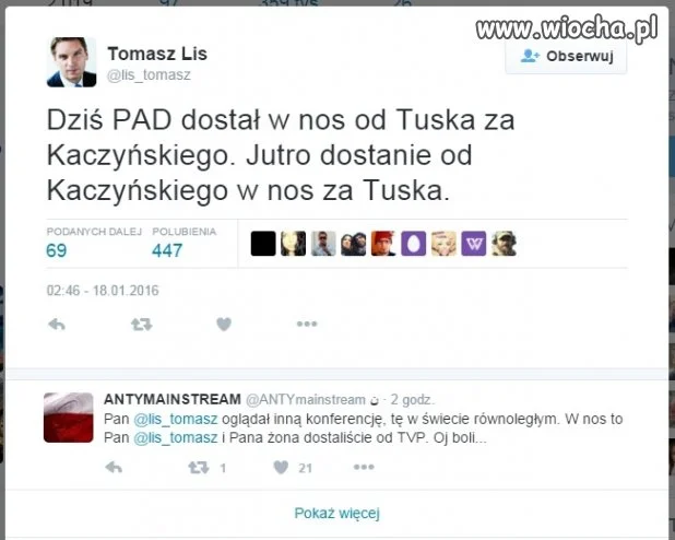 Lis chyba inną 