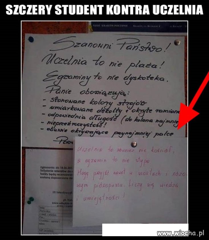 Szczery student kontra uczelnia