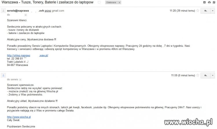 Szanowni Spamowicze