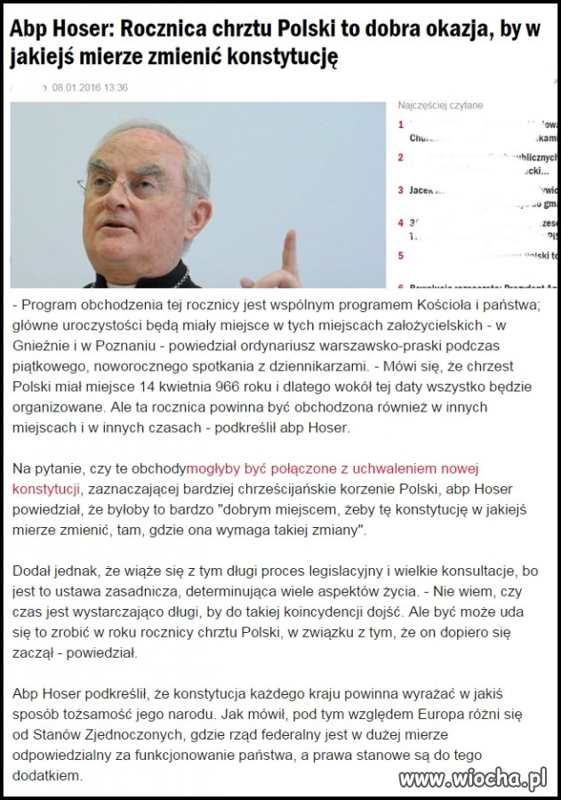 Kościół już raz nam konstytucję pozamiatał.