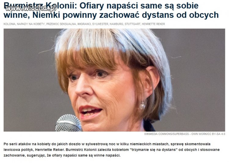 Poprawna politycznie tłumaczy postępowanie imigrantów 