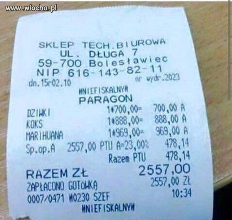 Ktoś zgubił paragon???