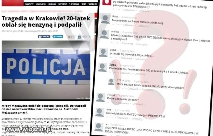Chłopak się podpalił