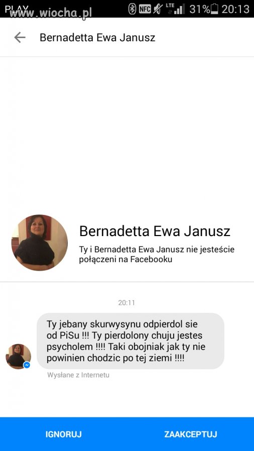 Właśnie parę minut temu dostałem taką wiadomość