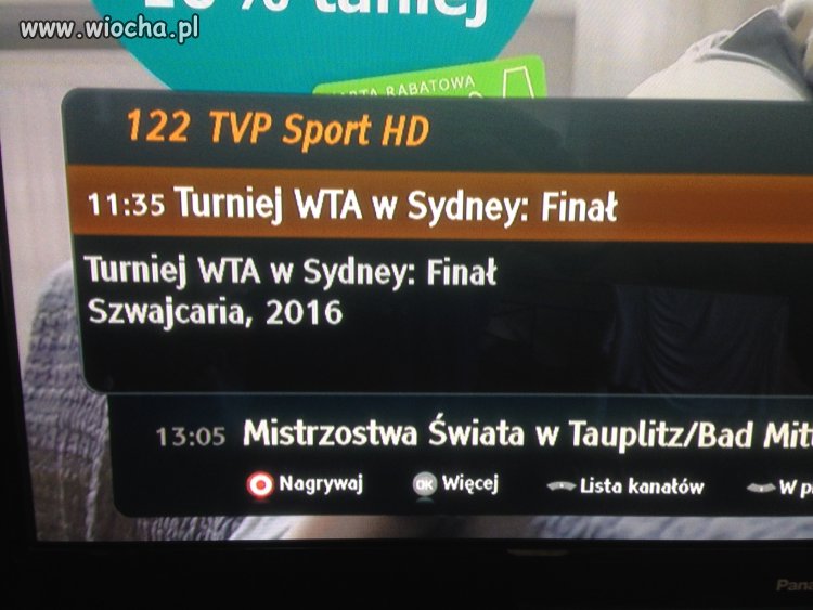 TVP Sport finał WTA w Sydney w "Szwajcarii" 