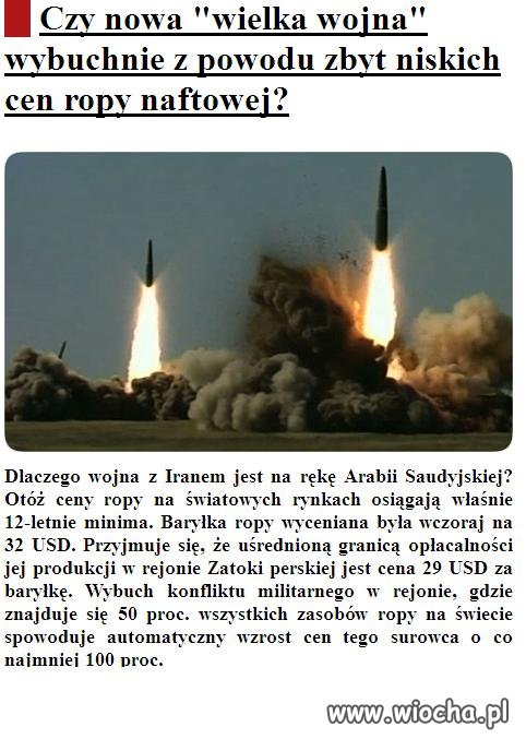 Ropa najtańsza od 12 lat cena 32$ za baryłkę.