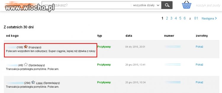 Odkurzacz, super ciągnie. Komentarz na allegroszu 