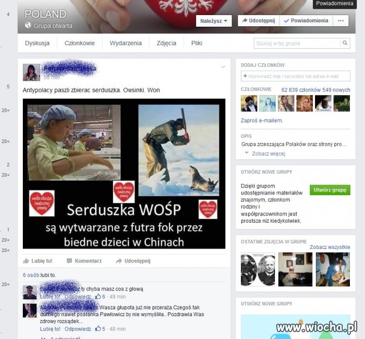 "Antypolacy paszli zbierac serduszka. Owsinki.Won"