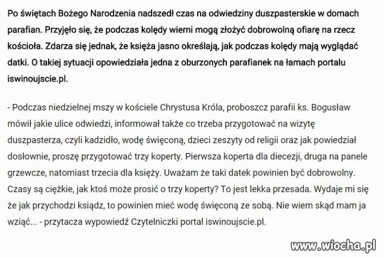 Ksiądz kazał dać trzy koperty