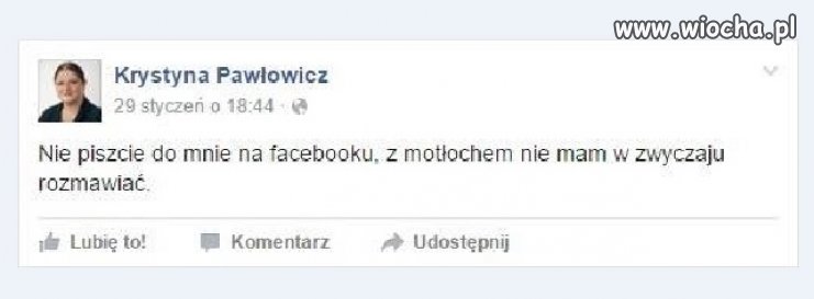 "Pani" poseł na FB 