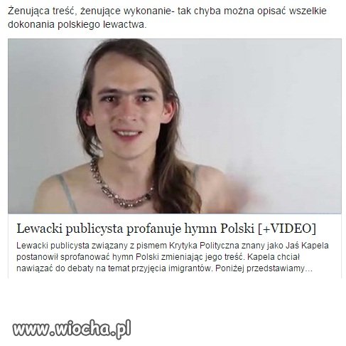 Lewaki profanują hymn Polski.