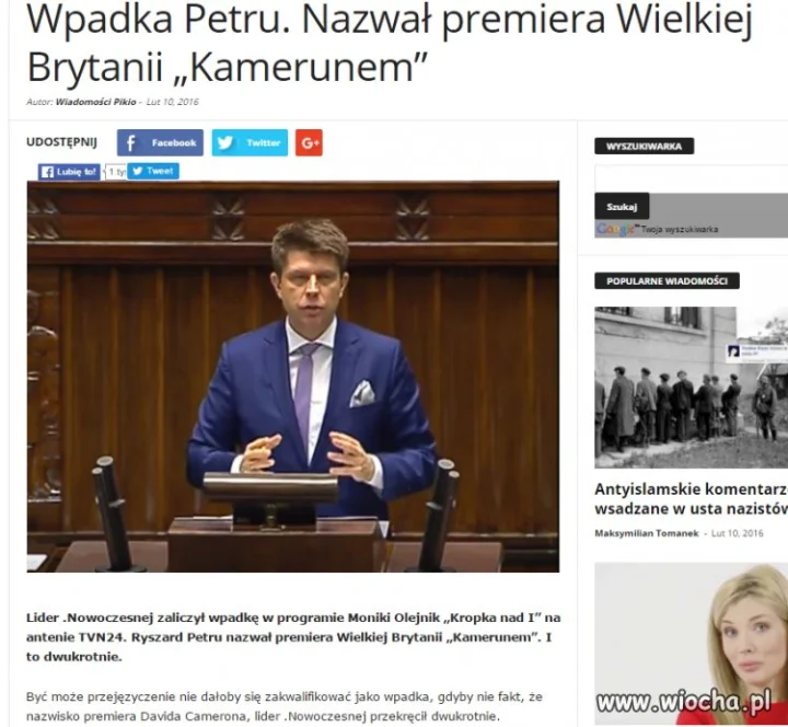 I on chce być politykiem?
