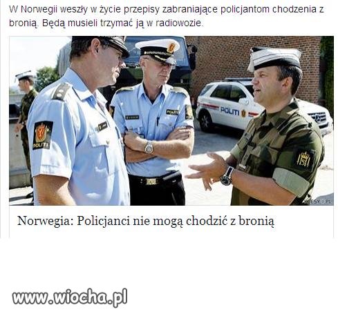 Norwegia policja bez broni.