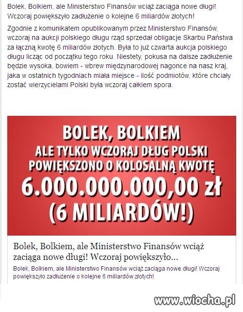Bolek Bolek Bolek a dług publiczny Polski ?
