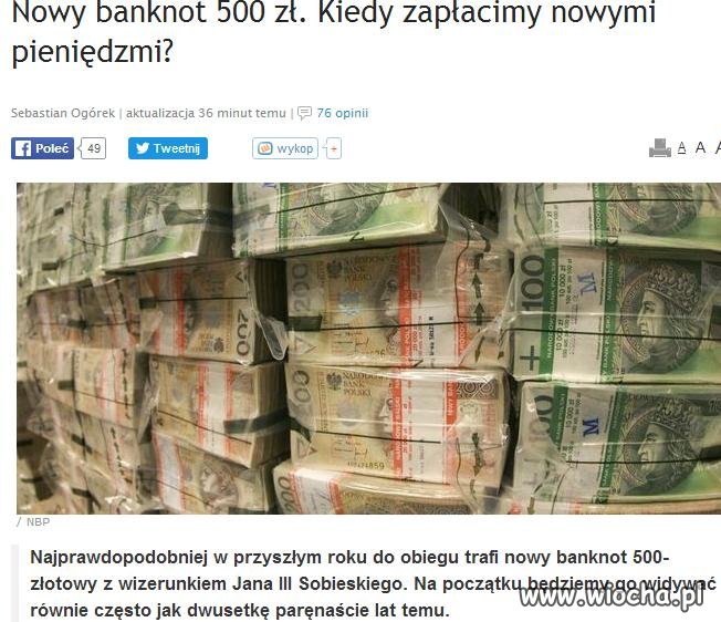 Portfel będzie gruby.
