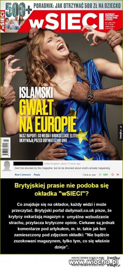 Brytyjczycy zaszkowani okładką wSIECI
