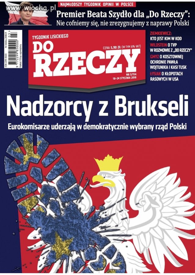 Szacunek do godła na okładce szmatławca. 