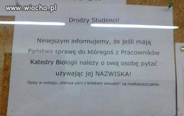 Informacja na wyższej uczelni. Niedługo trzeba będzie