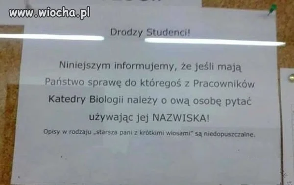 Informacja na wyższej uczelni. Niedługo trzeba będzie