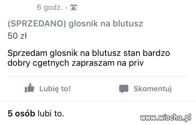 Głośnik na niebieski tusz