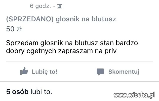 Głośnik na niebieski tusz