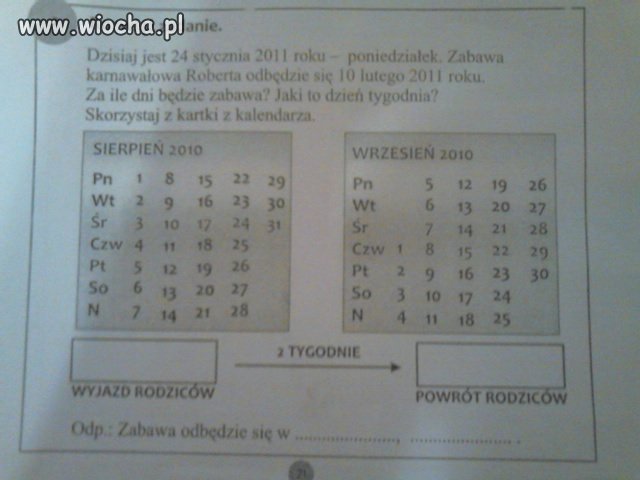 Zadanie 3klasa podstawowa.