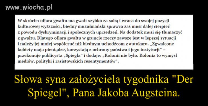 Muzułmański gwałciciel to ofiara 