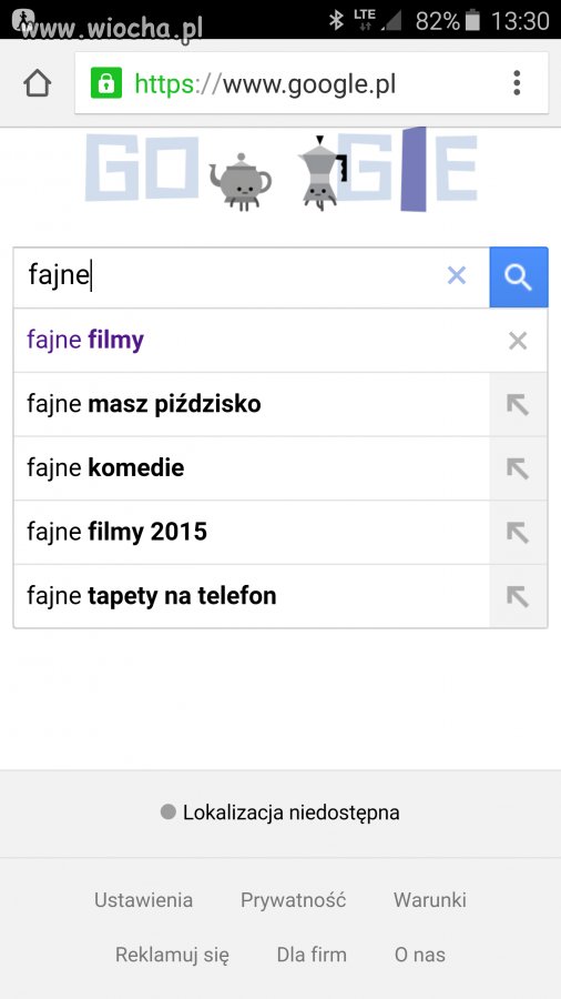 Gdy wpiszesz w google "fajne"
