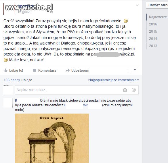 Ogłoszenie matrymonialne geja